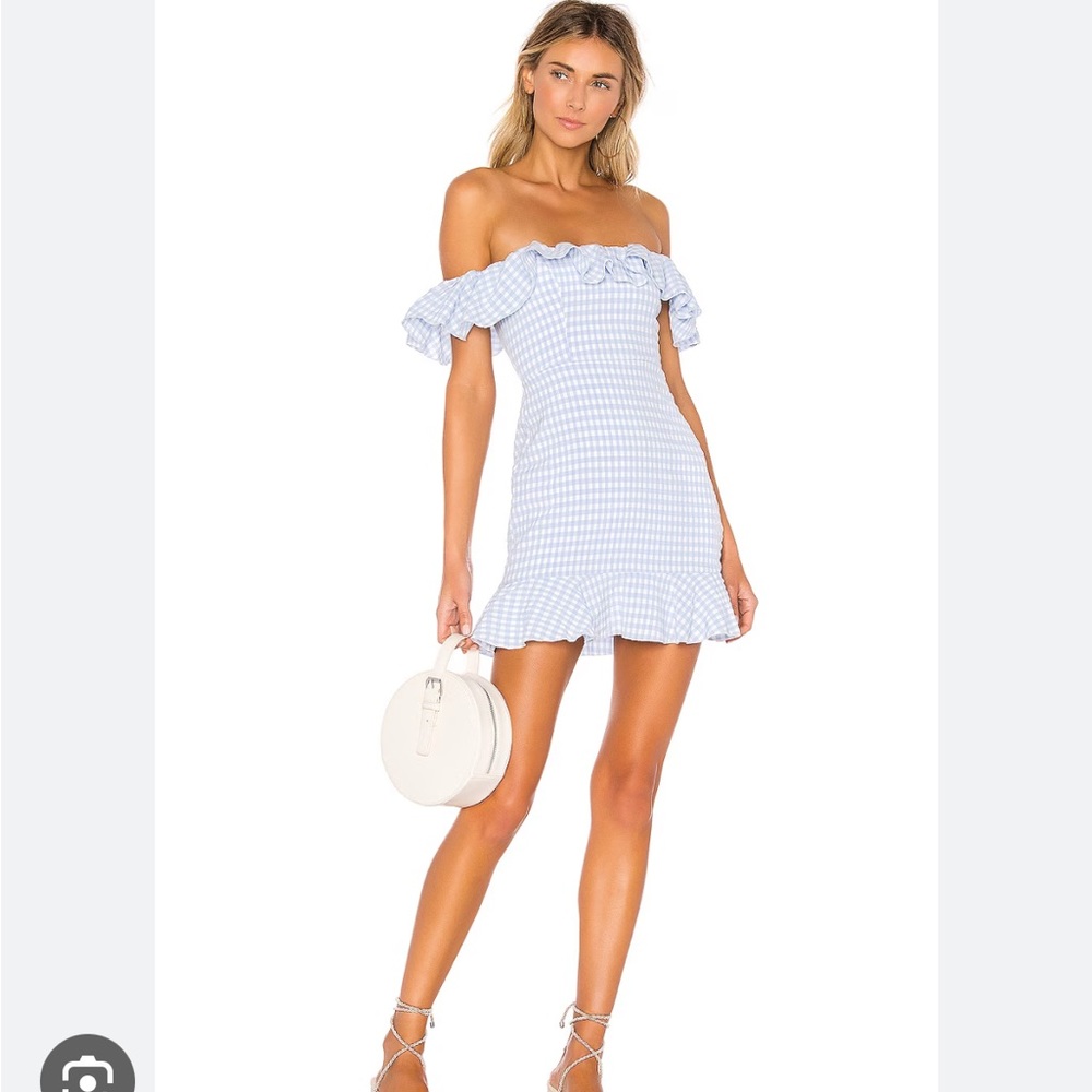 Majorelle blue and white dress